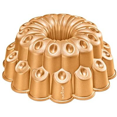 NutriChef molde bundt redondo tipo Marquise antiadherente, Aluminio fundido acanalado, 23 cm, Bandeja para horno, Bizcochos y tartas, Repostería casera, Cocción uniforme, Fácil de limpiar NutriChef molde bundt redondo tipo Marquise antiadherente, Aluminio fundido acanalado, 23 cm, Bandeja para horno, Bizcochos y tartas, Repostería casera, Cocción uniforme, Fácil de limpiar