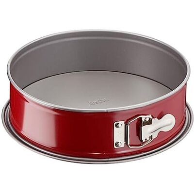 Tefal Delibake J16411 Molde tarta redondo 19 cm, forma redonda desmontable y con gran fondo, revestimiento antiadherente, fácil desmonte, de acero al carbono, con grosor 18/10, rojo Tefal Delibake J16411 Molde tarta redondo 19 cm, forma redonda desmontable y con gran fondo, revestimiento antiadherente, fácil desmonte, de acero al carbono, con grosor 18/10, rojo