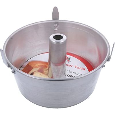 Graziano , Molde de chifón, molde fabricado en aluminio, ideal para crear el suave postre americano, con pies para dar la vuelta al postre con comodidad, 24 x 11 cm Graziano , Molde de chifón, molde fabricado en aluminio, ideal para crear el suave postre americano, con pies para dar la vuelta al postre con comodidad, 24 x 11 cm