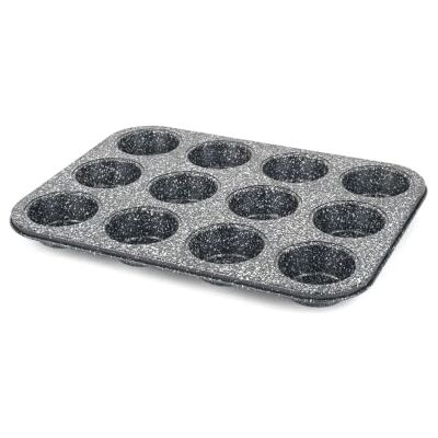Salter Megastone Molde para magdalenas de 12 tazas, bandeja grande para hornear, molde para pasteles, revestimiento antiadherente, sin PFOA, apto para horno, utensilios de hornear de Salter Megastone Molde para magdalenas de 12 tazas, bandeja grande para hornear, molde para pasteles, revestimiento antiadherente, sin PFOA, apto para horno, utensilios de hornear de