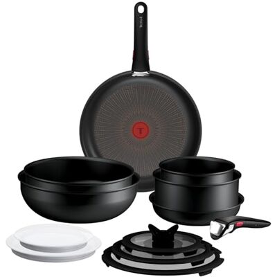 Tefal Ingenio Explore Juego de 2 Sartenes 22/28 cm + Wok 26 cm + 3 cazos 16/20/24 cm + 5 Accesorios + 2 Mangos, Antiadherente, Apto inducción, Apilable, Aluminio, Thermo-Signal, Apto horno Tefal Ingenio Explore Juego de 2 Sartenes 22/28 cm + Wok 26 cm + 3 cazos 16/20/24 cm + 5 Accesorios + 2 Mangos, Antiadherente, Apto inducción, Apilable, Aluminio, Thermo-Signal, Apto horno