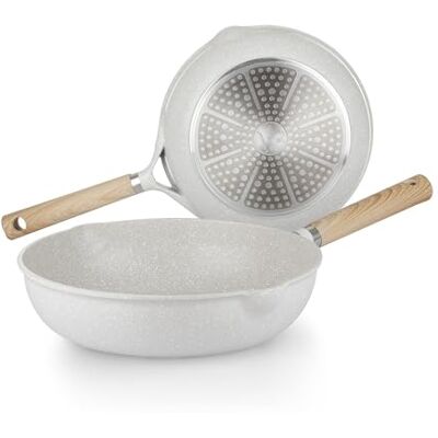 Set de 2 sartenes Kasanova 24 y 28 cm Blanco Belly Cocina Set de 2 sartenes Kasanova 24 y 28 cm Blanco Belly Cocina