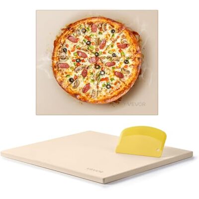 VEVOR Piedra para Hornear Pizza 406 x 355 mm, Rectangular de Cordierita, Placa Grande con Raspador, 1,5 cm de Grosor, Resistente al Calor 787 °C, Apta para Cocina, Horno, Pan, Pizza y Parrilla VEVOR Piedra para Hornear Pizza 406 x 355 mm, Rectangular de Cordierita, Placa Grande con Raspador, 1,5 cm de Grosor, Resistente al Calor 787 °C, Apta para Cocina, Horno, Pan, Pizza y Parrilla