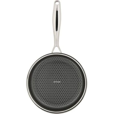 Sitram Triply Sartén de acero inoxidable (20 cm de diámetro, revestimiento de nido de abeja antiadherente, antiarañazos, sin PFOA, para todo tipo de fuegos, incluida inducción Sitram Triply Sartén de acero inoxidable (20 cm de diámetro, revestimiento de nido de abeja antiadherente, antiarañazos, sin PFOA, para todo tipo de fuegos, incluida inducción