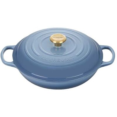 LE CREUSET Cacerola baja de hierro fundido, 30 cm, 3, 5 L, Chambray, LE CREUSET Cacerola baja de hierro fundido, 30 cm, 3, 5 L, Chambray,