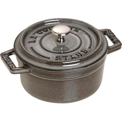 STAUB Cocotte Redonda, Hierro Fundido, Gris Grafito, 10 cm STAUB Cocotte Redonda, Hierro Fundido, Gris Grafito, 10 cm