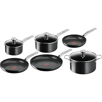 Tefal – Juego de 6 piezas, Sartenes y Ollas, Inducción, Antiadherente, Mango Resistente, Indicador Térmico Thermo-Signal, Intensium Tefal – Juego de 6 piezas, Sartenes y Ollas, Inducción, Antiadherente, Mango Resistente, Indicador Térmico Thermo-Signal, Intensium