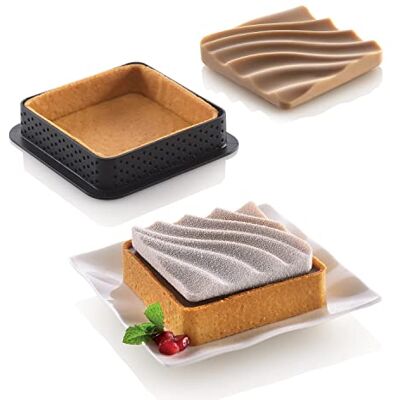 Silikomart - Kit Mini Tarte Sand - 6 aros - kit horneado Silikomart - Kit Mini Tarte Sand - 6 aros - kit horneado