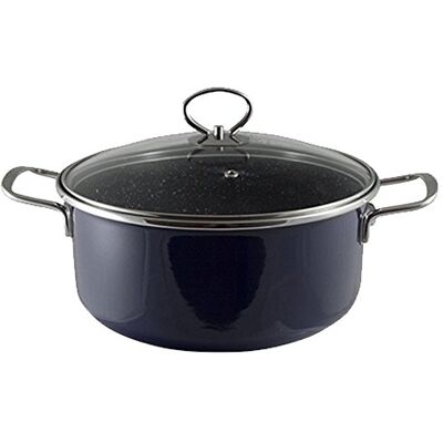 San Ignacio Revestimiento Interior DE MÁRMOL Cacerola 24cm Tapa colección Oceania Mango de Acero Inoxidable, Negro San Ignacio Revestimiento Interior DE MÁRMOL Cacerola 24cm Tapa colección Oceania Mango de Acero Inoxidable, Negro