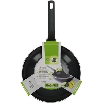 GreenPan Essence Wok 28 cm 3,69 L pour Cuisine Asiatique et Stir-Fry, Céramique Antiadhésive Thermolon™ Renforcée aux Diamants, Sans PFAS, Induction, Lave-vaisselle, Four jusqu'à 160°C, Noir GreenPan Essence Wok 28 cm 3,69 L pour Cuisine Asiatique et Stir-Fry, Céramique Antiadhésive Thermolon™ Renforcée aux Diamants, Sans PFAS, Induction, Lave-vaisselle, Four jusqu'à 160°C, Noir