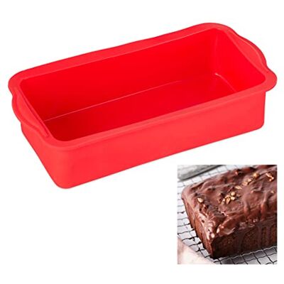 Relaxdays Molde de bizcocho rectangular, Apto para microondas & lavavajillas, Silicona, 28,5 cm, Rojo Relaxdays Molde de bizcocho rectangular, Apto para microondas & lavavajillas, Silicona, 28,5 cm, Rojo