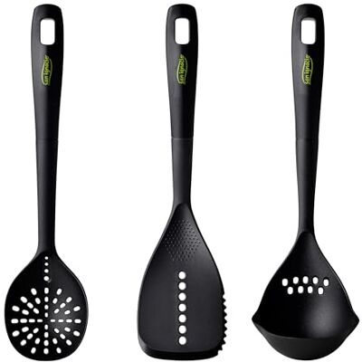 San Ignacio Set de 3 utensilios de cocina de nylon Xtra (cuchara ranurada, cazo y espátula) San Ignacio Set de 3 utensilios de cocina de nylon Xtra (cuchara ranurada, cazo y espátula)