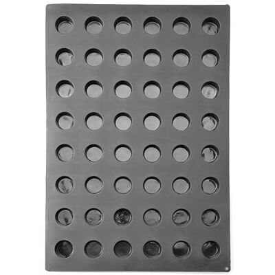 HENDI Molde de silicona cilíndrico, antiadherente, para hornear, congelar y monoporciones: -30 a 230°C, molde de 48 cavidades redondas de ⌀3,5cm para mini muffins, mini magdalenas, 570x375x(H)25mm HENDI Molde de silicona cilíndrico, antiadherente, para hornear, congelar y monoporciones: -30 a 230°C, molde de 48 cavidades redondas de ⌀3,5cm para mini muffins, mini magdalenas, 570x375x(H)25mm