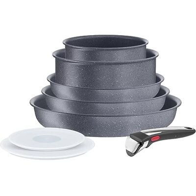 Tefal Ingenio Natural On Juego de 3 Sartenes 22/24/28 cm + 2 Cazos 16/20 cm + 2 Tapas + Mango extraíble, Apto inducción, antiadherentes, apto lavavajillas y horno Tefal Ingenio Natural On Juego de 3 Sartenes 22/24/28 cm + 2 Cazos 16/20 cm + 2 Tapas + Mango extraíble, Apto inducción, antiadherentes, apto lavavajillas y horno