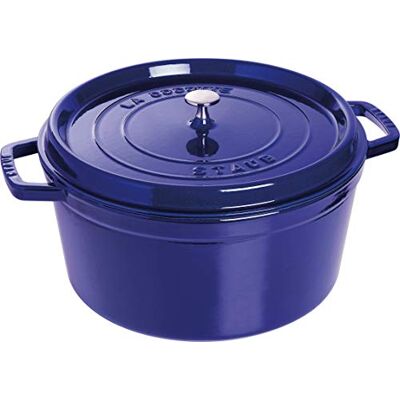 STAUB Cocotte Redonda, Hierro Fundido, Azul, 30 cm STAUB Cocotte Redonda, Hierro Fundido, Azul, 30 cm