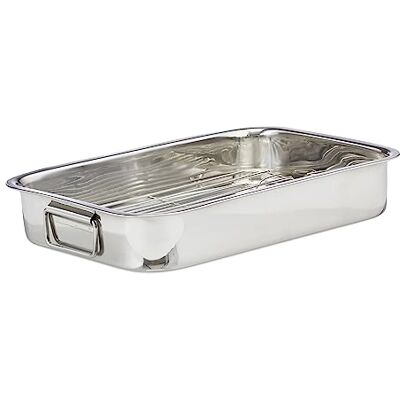 Relaxdays Bandeja Horno con Asas y Rejilla, Acero Inoxidable, Plata, Tamaño L Relaxdays Bandeja Horno con Asas y Rejilla, Acero Inoxidable, Plata, Tamaño L