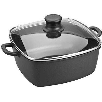 LACOR 25829 Cacerola Cuadrada con Tapa de Cristal Forte de 28 cm Aluminio En aluminio ligero, para guisos y cocciones uniformes; ideal para cocina profesional y uso diario en casa, cómodo y funcional LACOR 25829 Cacerola Cuadrada con Tapa de Cristal Forte de 28 cm Aluminio En aluminio ligero, para guisos y cocciones uniformes; ideal para cocina profesional y uso diario en casa, cómodo y funcional