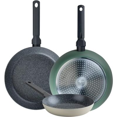 Fackelmann Balance Set de 3 Sartenes 20/24/28 cm, Sartenes Recicladas de Aluminio con Revestimiento Antiadherente de Cerámica, Aptas para Todo Tipo de Cocinas, Incluyendo Inducción Fackelmann Balance Set de 3 Sartenes 20/24/28 cm, Sartenes Recicladas de Aluminio con Revestimiento Antiadherente de Cerámica, Aptas para Todo Tipo de Cocinas, Incluyendo Inducción
