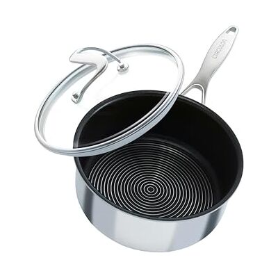 Circulon SteelShield C Series Cacerola de acero inoxidable de 18 cm / 1,9 L, cacerola de inducción con tapa híbrida antiadherente, apta para utensilios de cocina de metal y apta para lavavajillas Circulon SteelShield C Series Cacerola de acero inoxidable de 18 cm / 1,9 L, cacerola de inducción con tapa híbrida antiadherente, apta para utensilios de cocina de metal y apta para lavavajillas