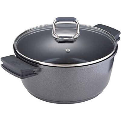 San Ignacio Q1940 Cacerola con Tapa, Aluminio Forjado, Gris, 24 cm San Ignacio Q1940 Cacerola con Tapa, Aluminio Forjado, Gris, 24 cm