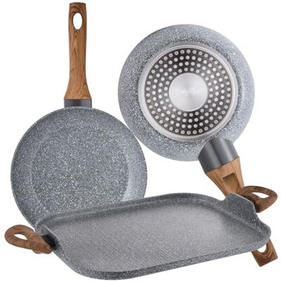 San Ignacio Set 2 Sartenes 18/26 y Asador Grill 35.5 x 28.3 Daimiel, Aluminio Forjado, Inducción San Ignacio Set 2 Sartenes 18/26 y Asador Grill 35.5 x 28.3 Daimiel, Aluminio Forjado, Inducción