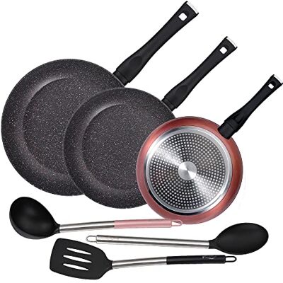 San Ignacio PACK DE 3 SARTENES Ø20/24 y 28 cms + SET DE 3PC DE UTENSILIOS DE COCINA EN NYLON San Ignacio PACK DE 3 SARTENES Ø20/24 y 28 cms + SET DE 3PC DE UTENSILIOS DE COCINA EN NYLON