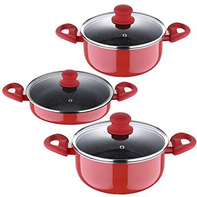 Bergner Batería de cocina 6 Piezas PK149 Rojo Bergner Batería de cocina 6 Piezas PK149 Rojo