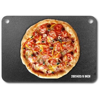VEVOR Piedra para Pizza 508 x 355 x 10 mm Bandeja de Pizza para Horno Bandeja para Pizza Rectangular de Acero al Carbono Crujiente para Pizza, Pan, Filete, Verduras Frescas o Congeladas, Barbacoa VEVOR Piedra para Pizza 508 x 355 x 10 mm Bandeja de Pizza para Horno Bandeja para Pizza Rectangular de Acero al Carbono Crujiente para Pizza, Pan, Filete, Verduras Frescas o Congeladas, Barbacoa