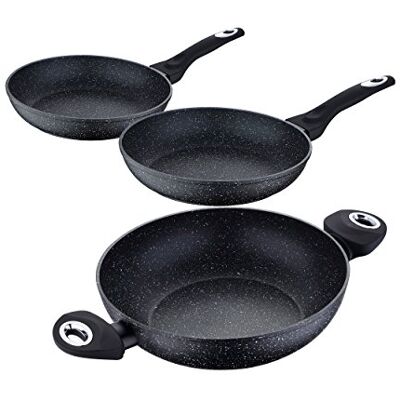 Bergner Set Sartén 3 Uds. PK376 Negro Bergner Set Sartén 3 Uds. PK376 Negro