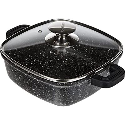 KAMBERG 0008103 Ollas de aluminio antiadherentes - Estilo piedra - 32cm - Para todas las cocinas KAMBERG 0008103 Ollas de aluminio antiadherentes - Estilo piedra - 32cm - Para todas las cocinas