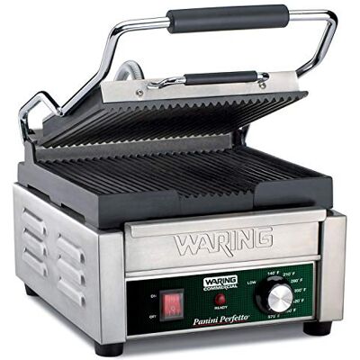 Waring Commercial Parrilla para sándwiches, Negro y Gris Waring Commercial Parrilla para sándwiches, Negro y Gris