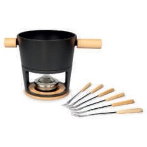 Stöckli Juego de fondue de queso, madera, hierro fundido Stöckli Juego de fondue de queso, madera, hierro fundido