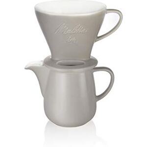 Melitta Set de Porcelana para Café Pour Over, Portafiltros 1x4 y Jarra 0,6 Litros, Gris Melitta Set de Porcelana para Café Pour Over, Portafiltros 1x4 y Jarra 0,6 Litros, Gris