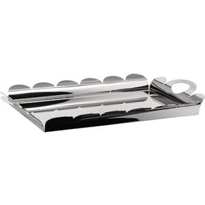 Alessi Recinto Bandeja de Diseño Rectangular, con Borde Festoneado y Asas de Acero Inoxidable Alessi Recinto Bandeja de Diseño Rectangular, con Borde Festoneado y Asas de Acero Inoxidable