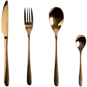 Bergner PRAGA, Cubertería de acero inoxidable de 16 piezas, Incluye 4 cuchillos, 4 cucharas, 4 tenedores, 4 cucharas, Elegante acabado en negro, Duradera y elegante para toda ocasión Bergner PRAGA, Cubertería de acero inoxidable de 16 piezas, Incluye 4 cuchillos, 4 cucharas, 4 tenedores, 4 cucharas, Elegante acabado en negro, Duradera y elegante para toda ocasión