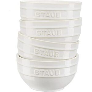 STAUB Ceramique Juego de 4 cuencos (cerámica, 12 cm, 0,4 L), color blanco marfil STAUB Ceramique Juego de 4 cuencos (cerámica, 12 cm, 0,4 L), color blanco marfil