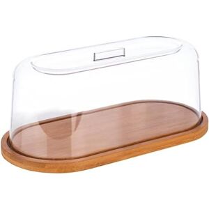 APS Bandeja con capucha Bandeja ovalada de madera de bambú con cubierta (28 x 14 cm, altura: 11,5 cm) Campana de queso APS Bandeja con capucha Bandeja ovalada de madera de bambú con cubierta (28 x 14 cm, altura: 11,5 cm) Campana de queso