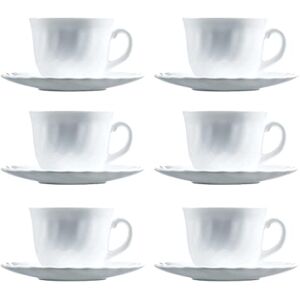 Luminarc Conjuntos de taza y platillo, Blanco, 6 Unidades (Paquete de 1) Luminarc Conjuntos de taza y platillo, Blanco, 6 Unidades (Paquete de 1)