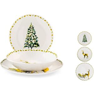 Vajilla de porcelana decorada en rombo 18 piezas - Juego de Vajilla Vajilla de porcelana decorada en rombo 18 piezas - Juego de Vajilla