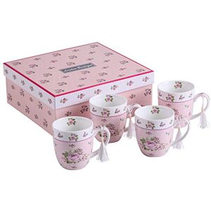 London Boutique K414 Juego de Tazas Rosa - Estilo Vintage Retro London Boutique K414 Juego de Tazas Rosa - Estilo Vintage Retro