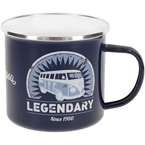 BRISA VW Collection Volkswagen Taza grande de esmalte para cafété o cappuccino T1 Bus para camping (500 ml/Legendary/Azul) BRISA VW Collection Volkswagen Taza grande de esmalte para cafété o cappuccino T1 Bus para camping (500 ml/Legendary/Azul)