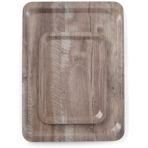 HENDI Bandeja de servicio de melamina con diseño de madera Madera oscura 370x530 mm HENDI Bandeja de servicio de melamina con diseño de madera Madera oscura 370x530 mm