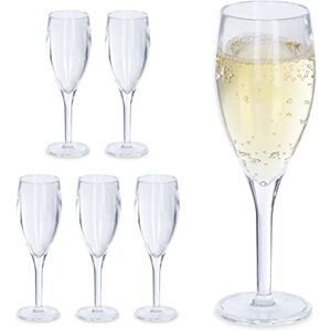 Relaxdays Copas Cava Plástico, Set de 6, Irrompibles y Libres de BPA, 50 ml, Reutilizables, Vasos Champán, Transparente Relaxdays Copas Cava Plástico, Set de 6, Irrompibles y Libres de BPA, 50 ml, Reutilizables, Vasos Champán, Transparente