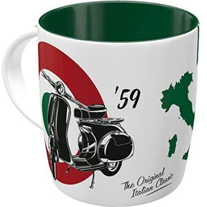 ART Taza de café retro, 330 ml, Vespa – The Italian Classic – Idea de regalo para amantes de las scooters, Official License Product (OLP), taza de cerámica, diseño vintage ART Taza de café retro, 330 ml, Vespa – The Italian Classic – Idea de regalo para amantes de las scooters, Official License Product (OLP), taza de cerámica, diseño vintage