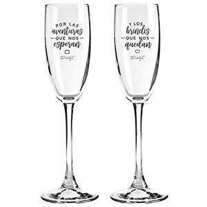 Mr. Wonderful Dos copas de Vidrio para parejas que se quieren con locura, 170ml, Color Claro, 1 unidad Mr. Wonderful Dos copas de Vidrio para parejas que se quieren con locura, 170ml, Color Claro, 1 unidad