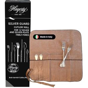 Hagerty Silver Guard Cutlery Roll funda para cubiertos de plata y plateados 43,5x43 cm I práctico portacubiertos con protección antideslustre para tenedores de mesa con 12 compartimentos Hagerty Silver Guard Cutlery Roll funda para cubiertos de plata y plateados 43,5x43 cm I práctico portacubiertos con protección antideslustre para tenedores de mesa con 12 compartimentos