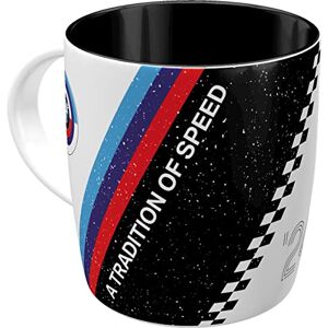 ART Taza de café retro, 330 ml, BMW Motorsport – Tradition Of Speed – Idea de regalo para fans de BMW, Official License Product (OLP), taza de cerámica, diseño vintage ART Taza de café retro, 330 ml, BMW Motorsport – Tradition Of Speed – Idea de regalo para fans de BMW, Official License Product (OLP), taza de cerámica, diseño vintage