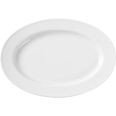 HENDI Plato ovalado, bordes reforzados, esmalte de calidad, resistente a los impactos y al desgaste, apto para el microondas y el lavavajillas, 290x200mm, porcelana blanca HENDI Plato ovalado, bordes reforzados, esmalte de calidad, resistente a los impactos y al desgaste, apto para el microondas y el lavavajillas, 290x200mm, porcelana blanca