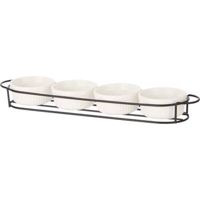 San Ignacio Set 4 pzs aperitivo con soporte porcelan colección VESSIA San Ignacio Set 4 pzs aperitivo con soporte porcelan colección VESSIA