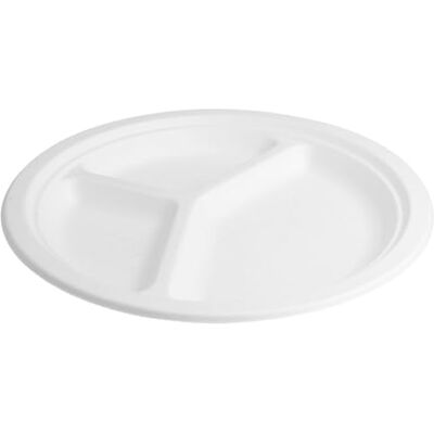 Garcia de Pou García de Pou Bionic Platos 3 Compartimentos, Diámetro 26 x 2.6 cm, 800 unidades, Blanco Garcia de Pou García de Pou Bionic Platos 3 Compartimentos, Diámetro 26 x 2.6 cm, 800 unidades, Blanco
